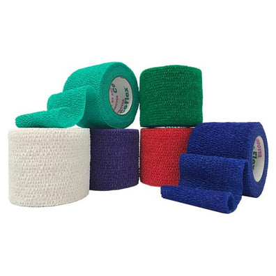 Bandage CoFlex Compression Elastic 1"x5yd Ltx NS Cohesive Rainbow 30Rl/Ca - Surgical Supplies NY